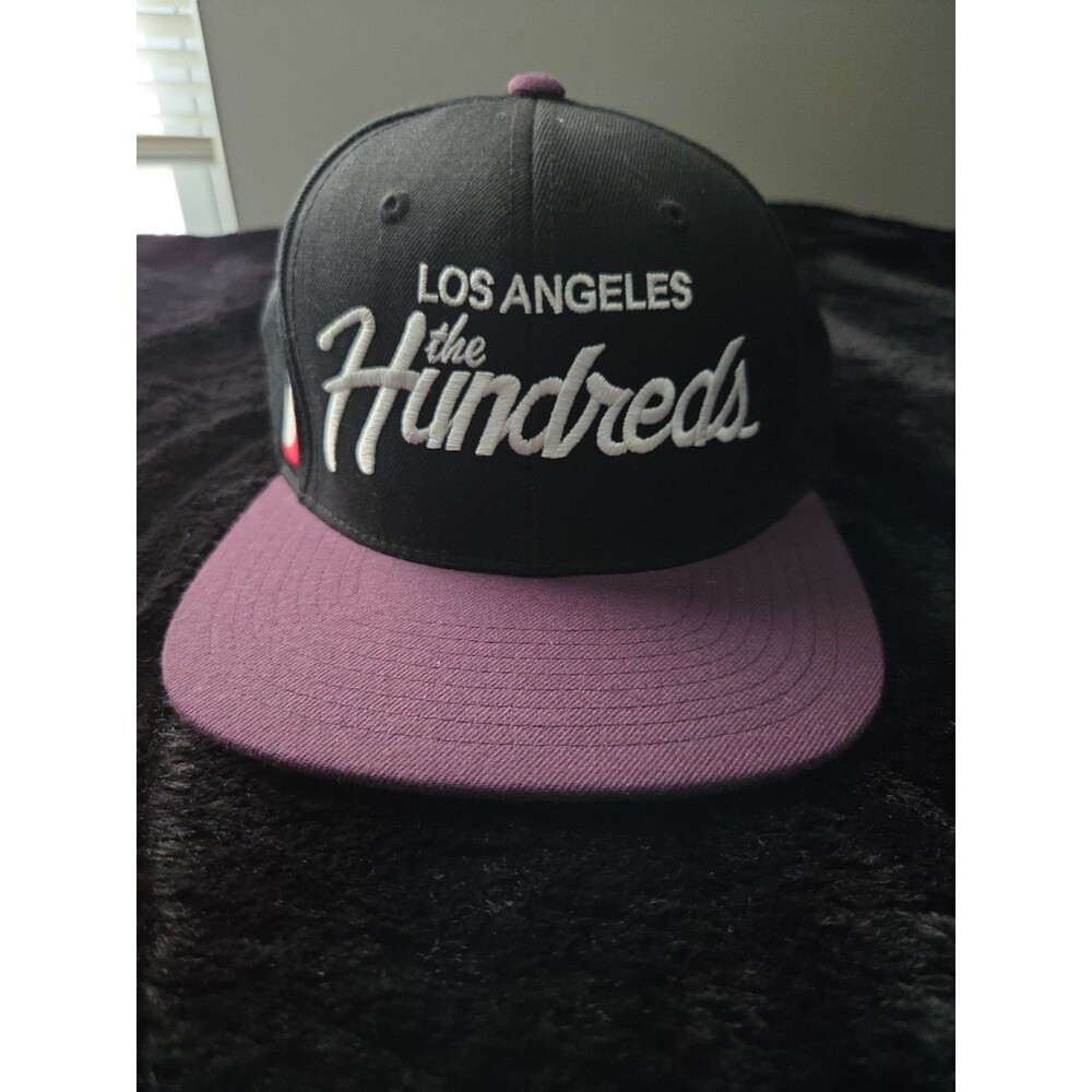 The Hundreds Los Angeles Script Snapback Hat Black Purple NWOT Deadstock Rare